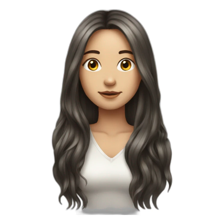 Women-Eng-drawing-art-very long hair sticker