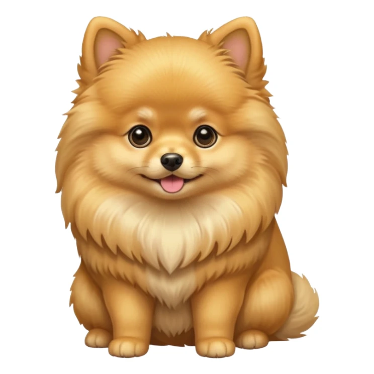 Create a golden pomeranian, all cute and adorable entire  only face and body  sticker