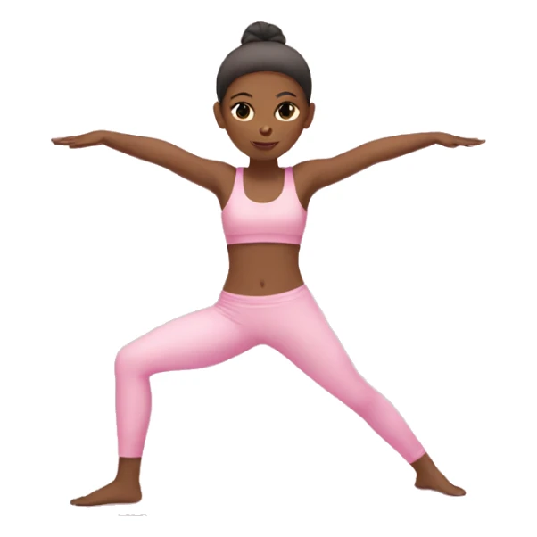 Pink girl doing yoga with light pink outfit sticker