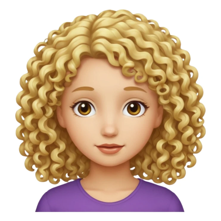 Girl blond hairl curli  sticker