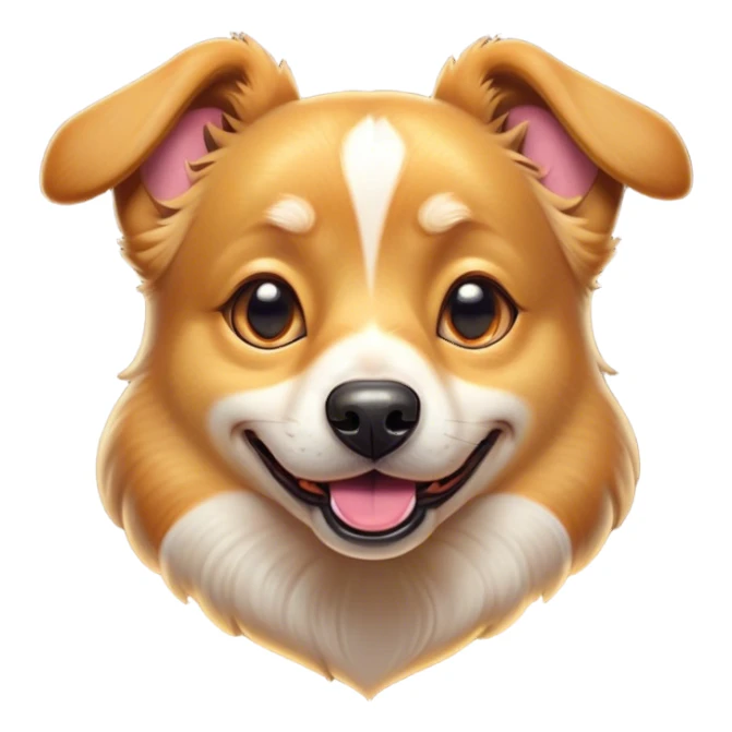 Cinematic Comical Domestic Dog Portrait Emoji, Head tilted dramatically with an exaggeratedly amused expression, featuring a striking coat with a playful glimmer and wide, expressive eyes brimming with humorous disbelief, Simplified yet hilariously expressive features, highly detailed, glowing with a slightly sassy glow, high shine, dramatic yet playful, stylized with an air of cheeky mischief, soft glowing outline, capturing the essence of a spirited and over-the-top dog that looks ready to side-eye its way into internet fame instantly! sticker