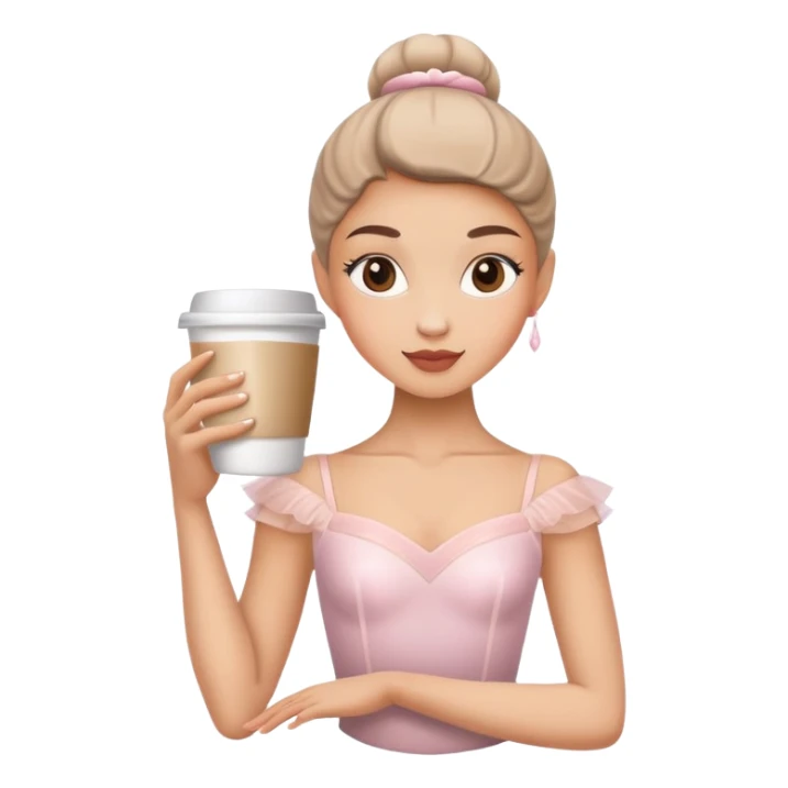 bailarina con la cara de tu taza de café sticker