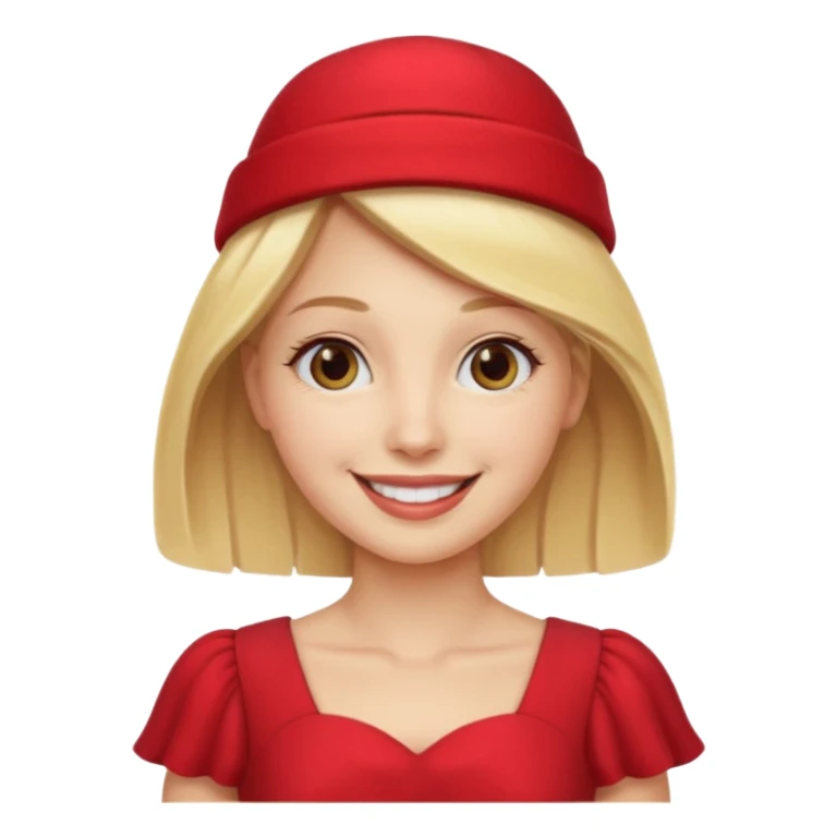 blonde woman wear red hat and dress sticker