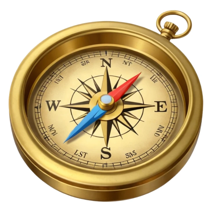 Travel compass pointing to adventure sticker