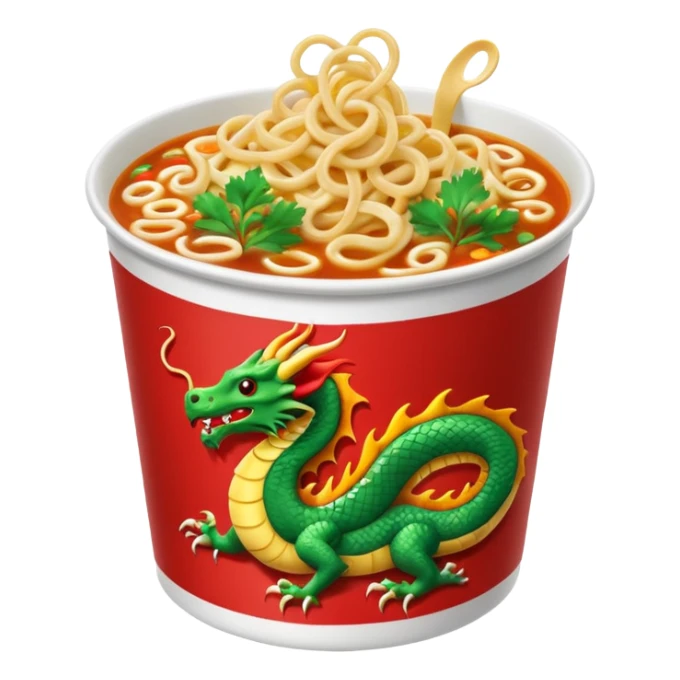 Pot Noodle Sweet & Sour (with a dragon image drawn on it) sticker