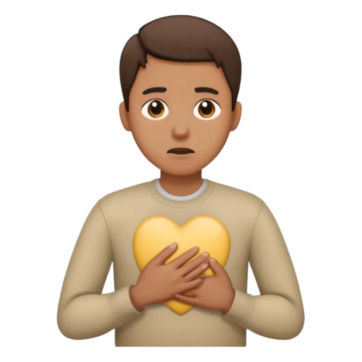 persona agarrandose el pecho sticker