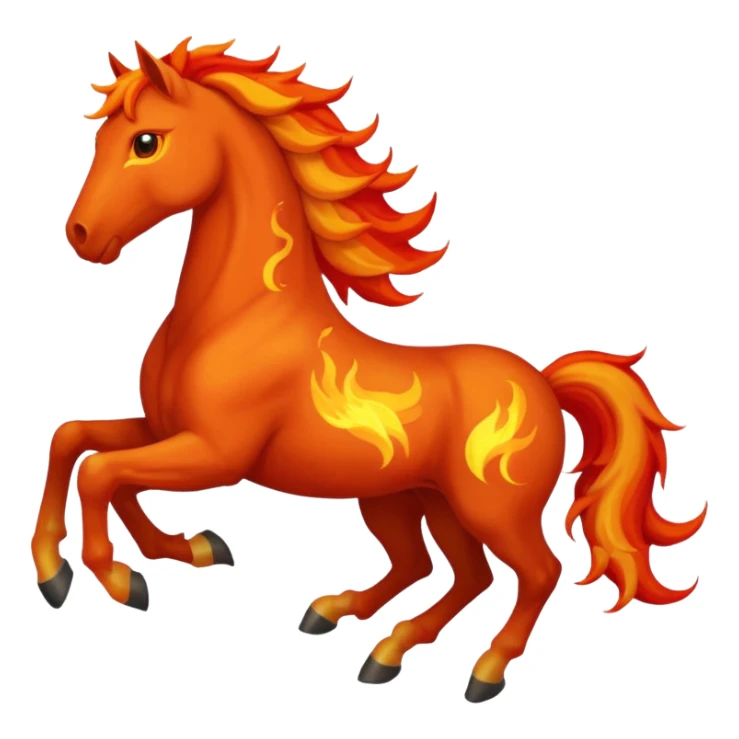 fire horse emoji to push notification . give fire horse sticker