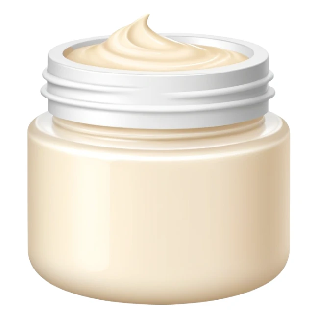 Cream colour body moisturizer cream pot with label sticker