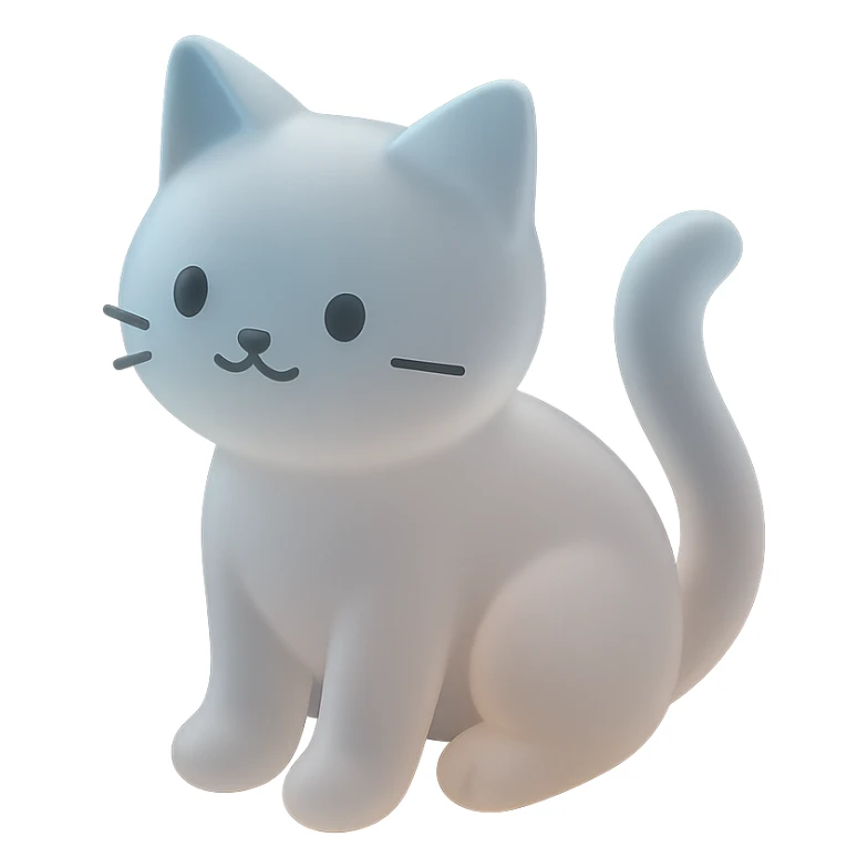 playful cat, minimalistic design, gentle color gradients, matte glass style sticker