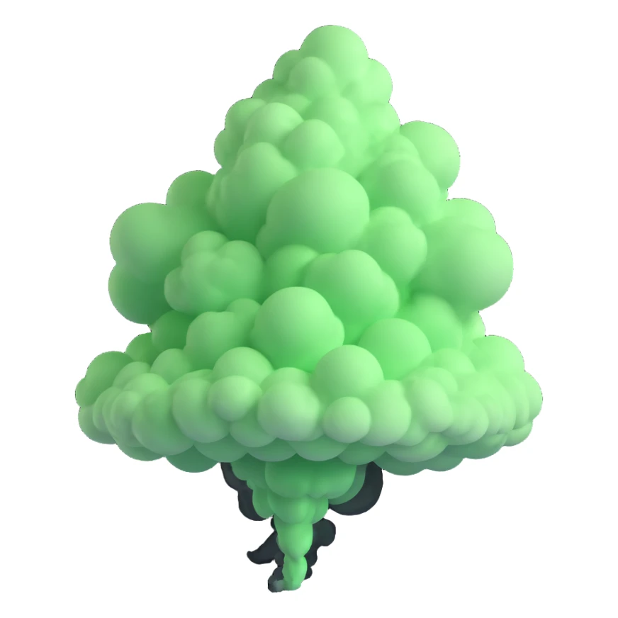 rising cloud of green smoke after explosion sticker