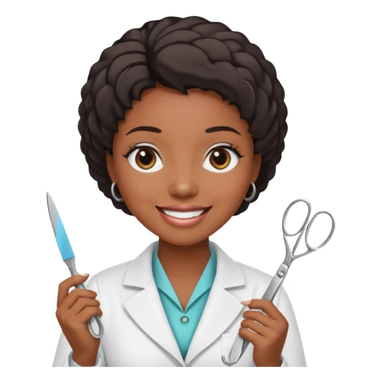 Black women beautician sticker