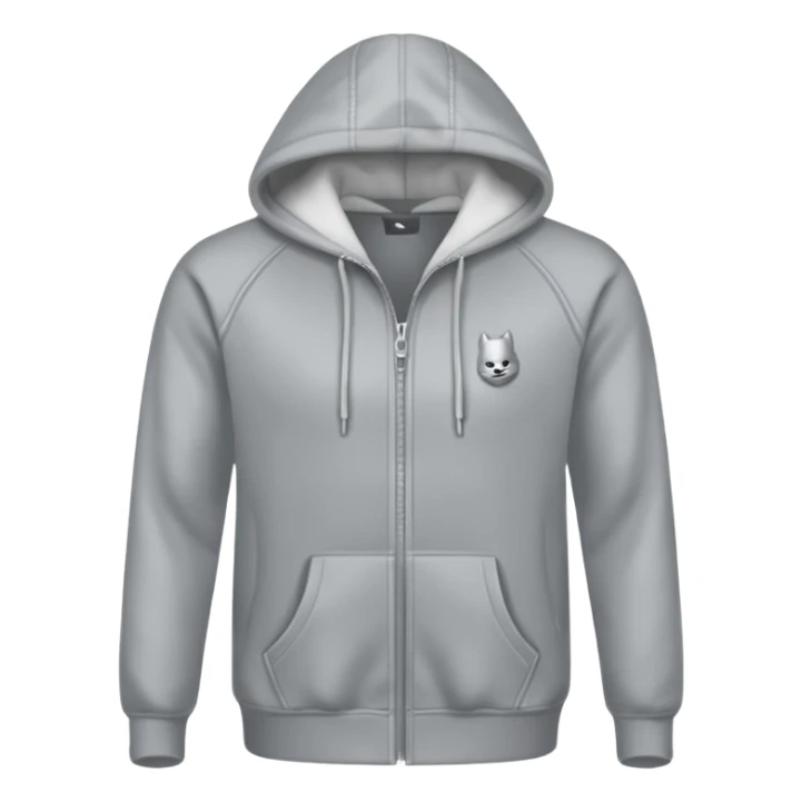 a Hoodie with silver zipper sticker