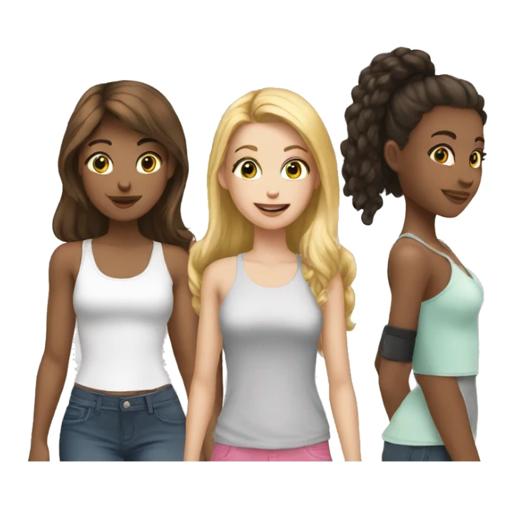 white teen girl talking with popular girls  sticker