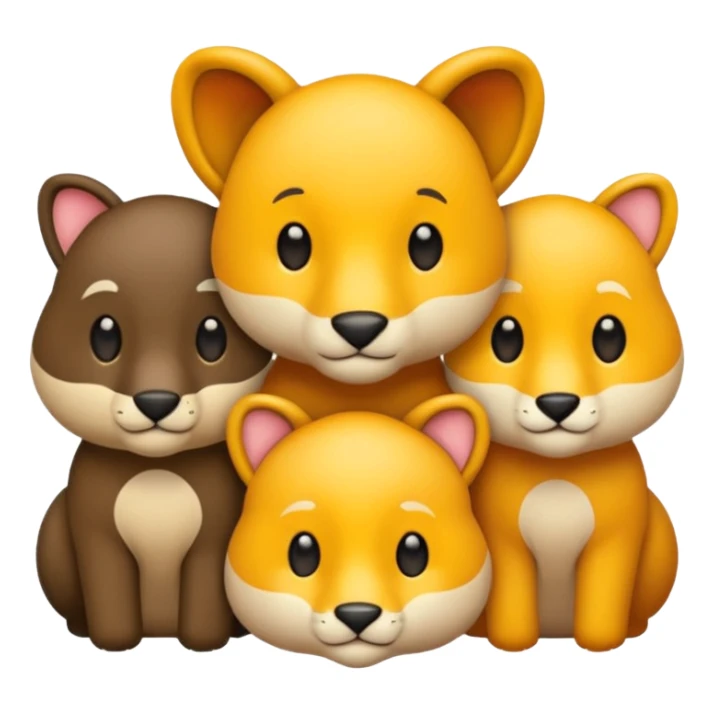 animal group with one male and two females sticker