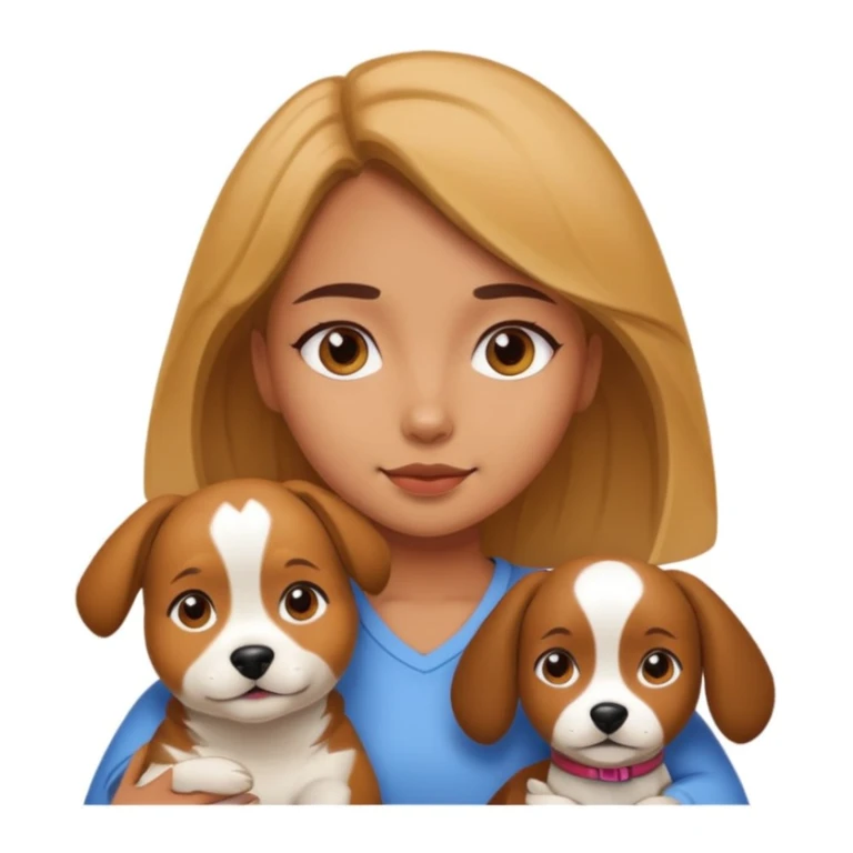 girl and dog posing cute sticker