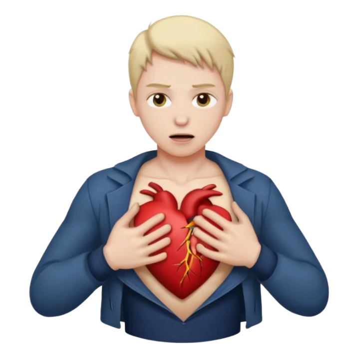 Rip heart out of chest person sticker