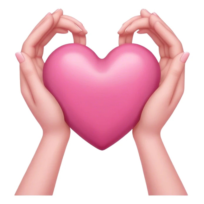 heart with hands, pink heart in middle sticker