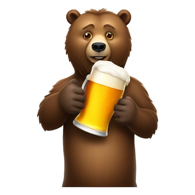 grizzly bear holding a pint of beer sticker