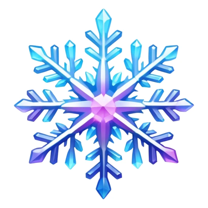 Gradient iridescent Pastel Pink violet blue white crystal gemstone snowflake  sticker