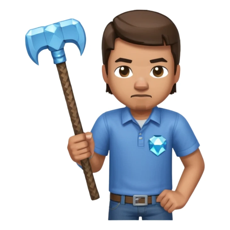 Minecraft steave in real minecarft game style sticker