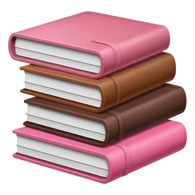 pink and brown file pile of 3 sticker