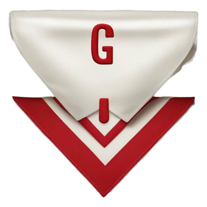 square red and white freemason apron with the letter g sticker