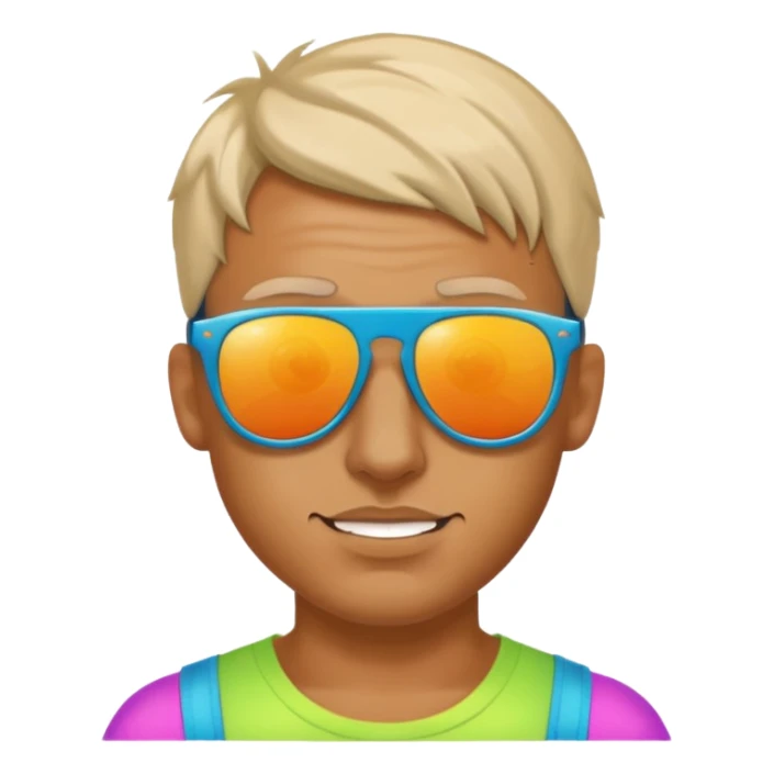 raver man with sunglasses sticker
