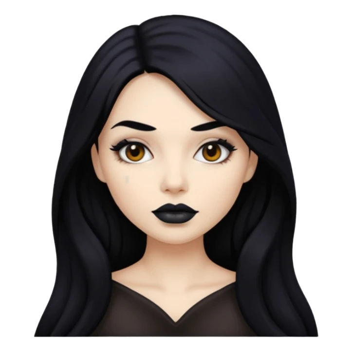 woman with black colored lips sticker