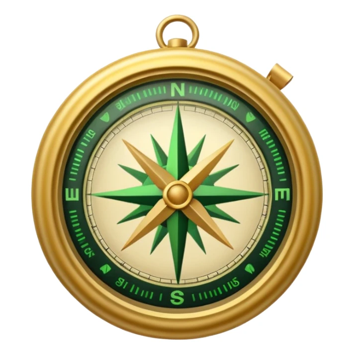 compas with golden and green colours sticker