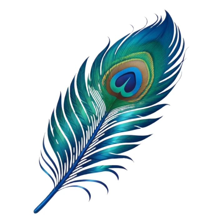 I need the single feather of peacock which indicated lord krishna  sticker
