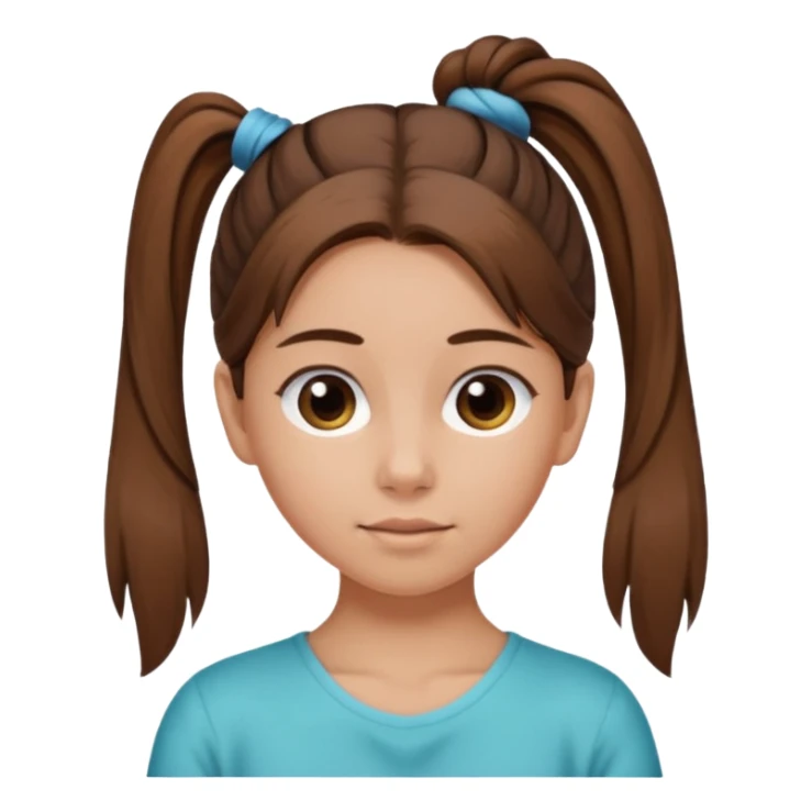 Normal skinned, tiny nosed, brown haired girl with Tying a ponytail sticker
