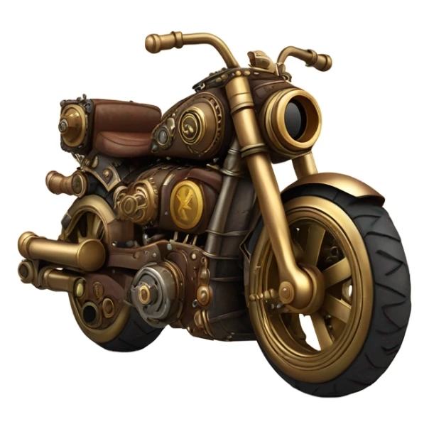 steampunk motorbike direct back view sticker