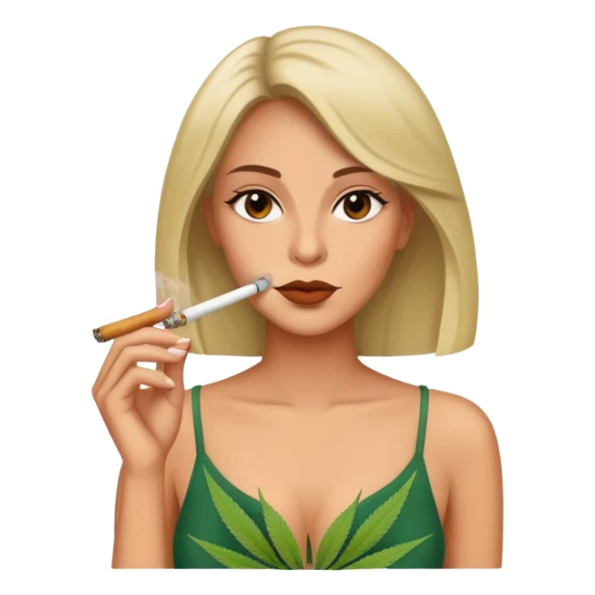 Women smoking weed sticker