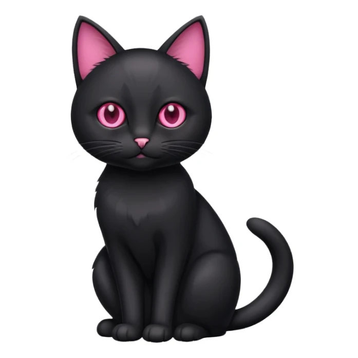 Black cat with pink eyes sticker