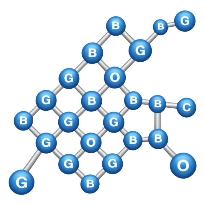 glucose chemical structure with bluetooth icon on the top right as a superscript. sticker