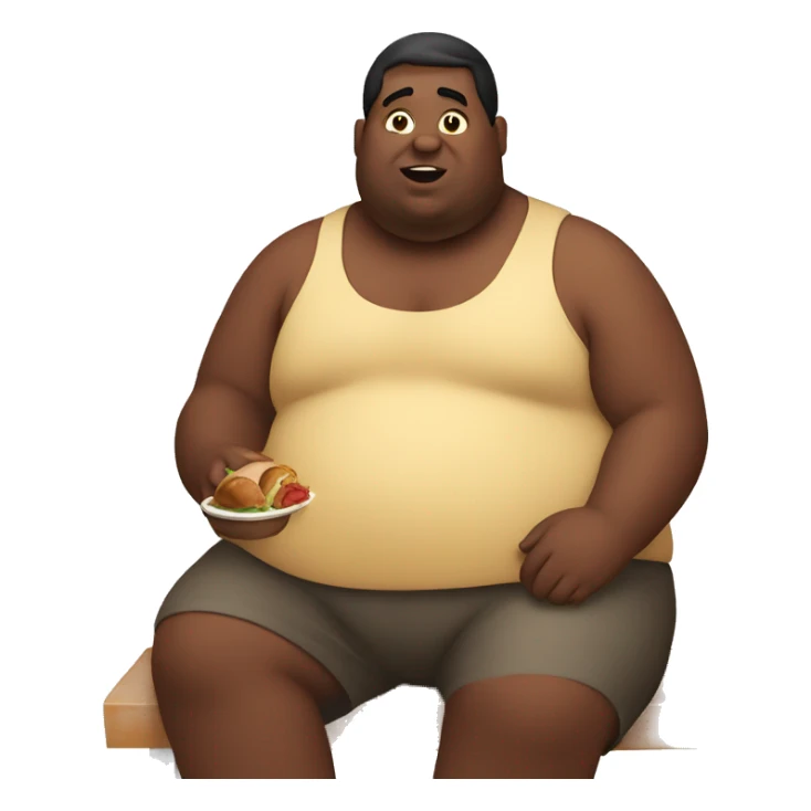Fat person sitting down eating turkey  sticker