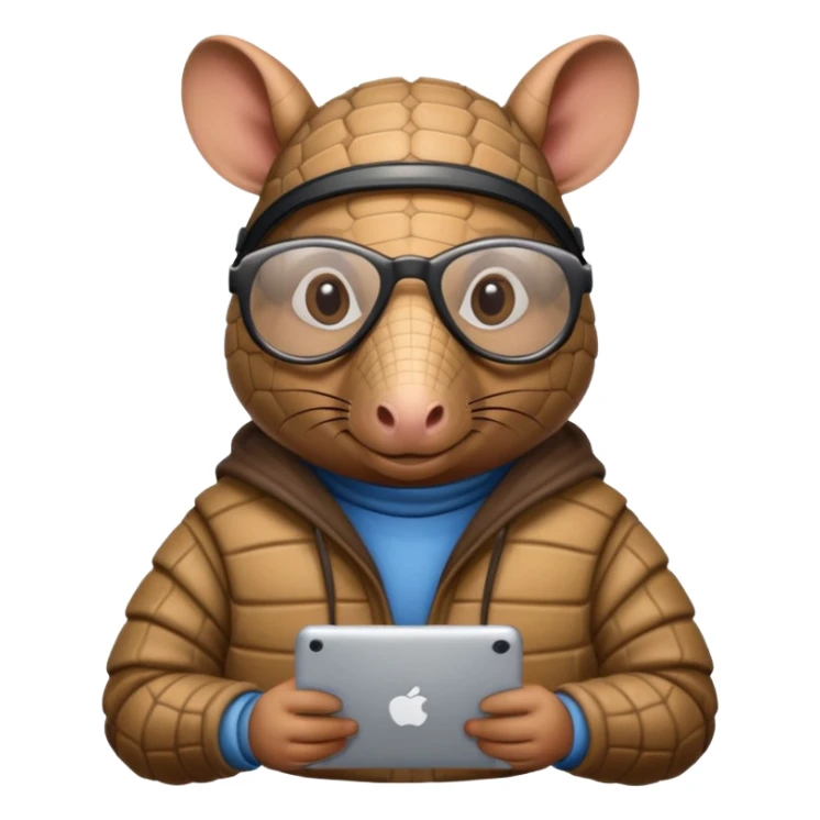 armadillo hacker who is very chill  sticker