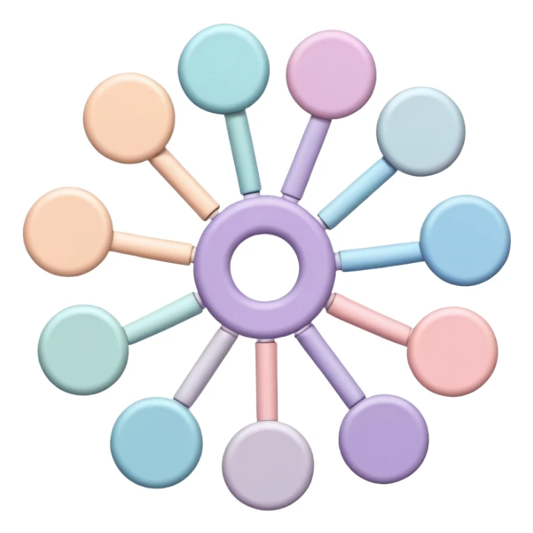 Can you create a picture for an AI LLM model router showing it as a hub connecting different LLMs? Make it pastel colored and abstract. Can you make it look more professional?
 sticker