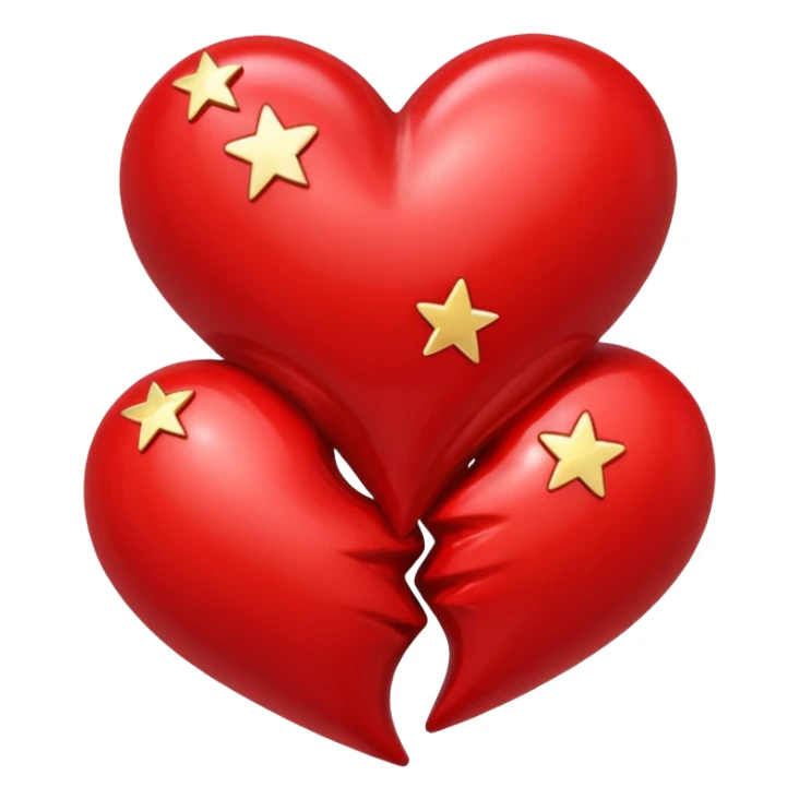 Two red hearts one beyond another with some stars in both the hearts sticker