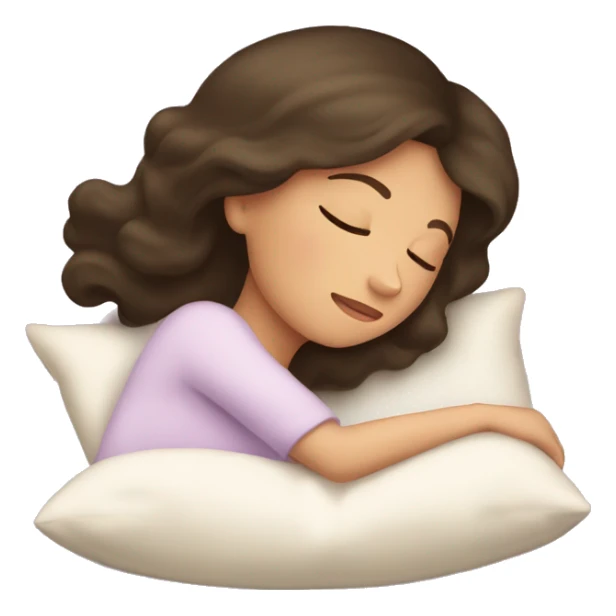 Brunette princess sleeping in pillow sticker