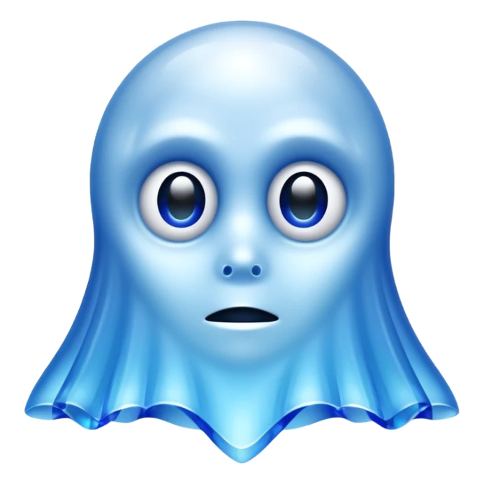 blue ghost made of swarovski crystals with an important expression in the eyes sticker