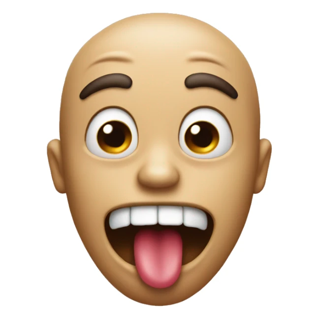 Freaky Moaning emoji with tongue out  sticker