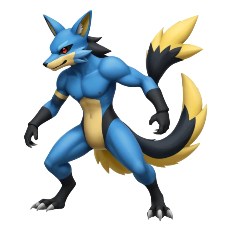 Lucario-Zoroark-Zeraora-Fakémon-hybrid-creature (full body)  sticker
