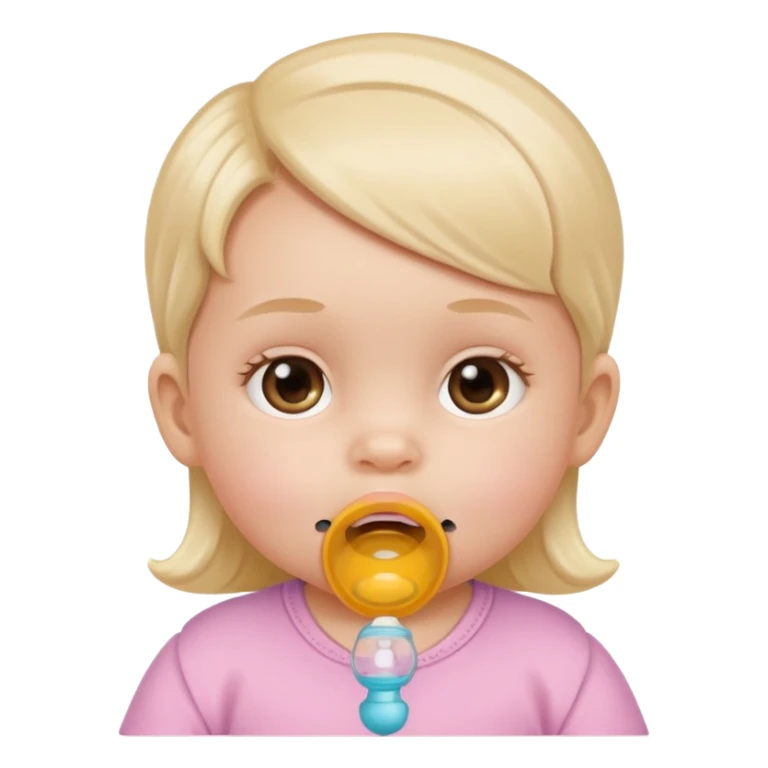 baby girl with a pacifier in her mouth sticker