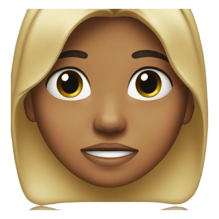 Girl slapping her face with a bow on her forehead sticker