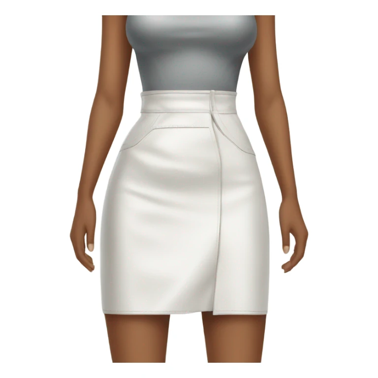 White High waisted leather skirt isolated sticker