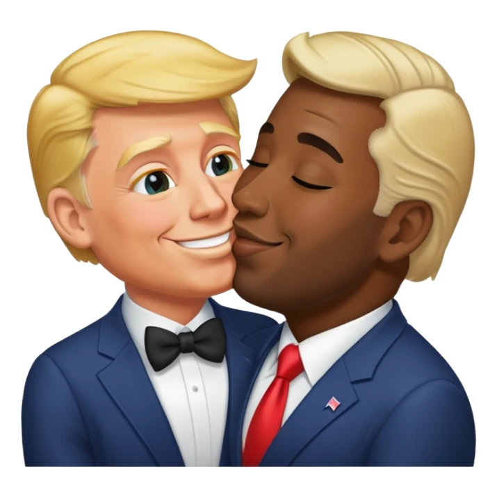 Trump kissing a gay black guy sticker