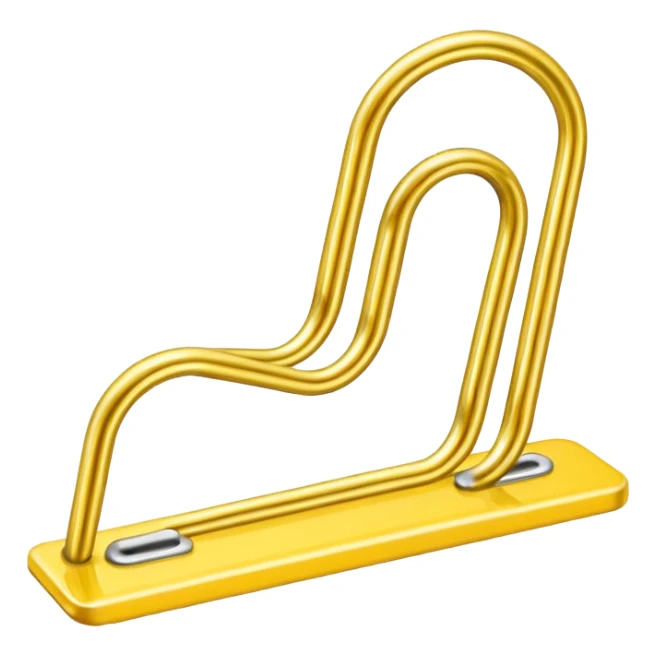 The emoji is a yellow paperclip positioned diagonally, with its two main loops clearly visible, suggesting the function of an attachment or a hyperlink. sticker