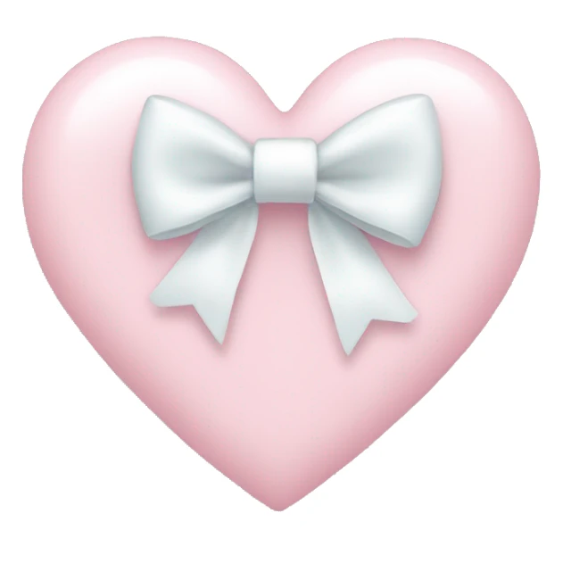 Pastel pink heart with white bow sticker