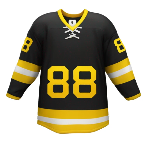 Hockey jersey black and yellow number 88 sticker